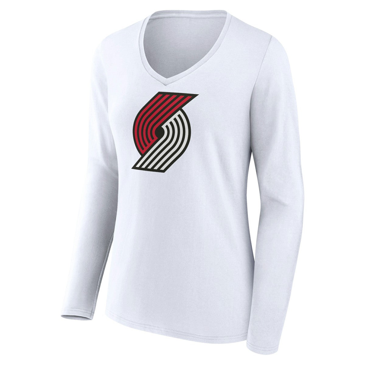 Portland Trail Blazers Women's Logo Long Sleeve V-Neck T-Shirt - White outlet