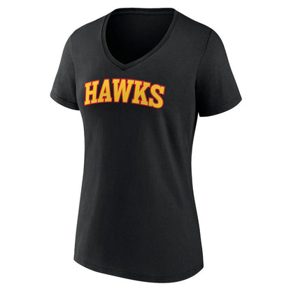 Atlanta Hawks Women's Wordmark V-Neck T-Shirt - Black sale