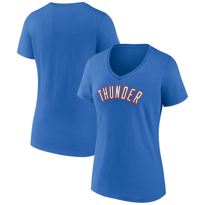 Oklahoma City Thunder Women's Wordmark V-Neck T-Shirt - Blue shop