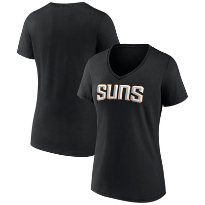 Phoenix Suns Women's Wordmark V-Neck T-Shirt - Black cheap