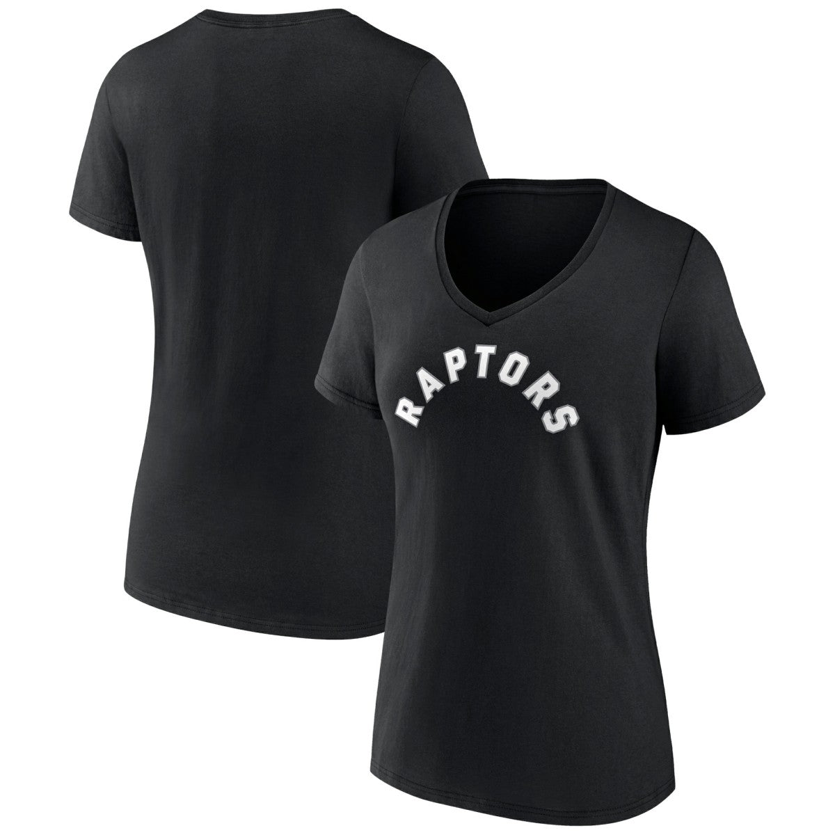 Toronto Raptors Women's Wordmark V-Neck T-Shirt - Black on sale
