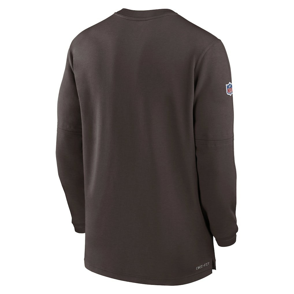 Cleveland Browns 2023 Sideline Performance Long Sleeve Tri-Blend Quarter-Zip Top - Brown | Nike sale