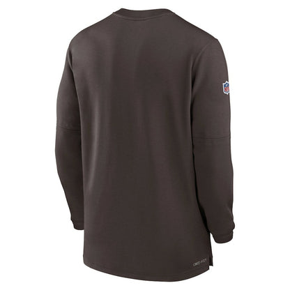 Cleveland Browns 2023 Sideline Performance Long Sleeve Tri-Blend Quarter-Zip Top - Brown | Nike sale