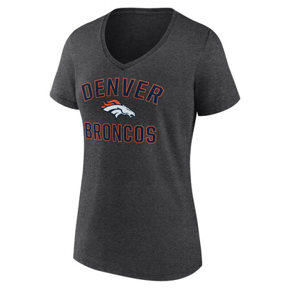 Denver Broncos Women's Victory Arch Team V-Neck T-Shirt - Charcoal sale