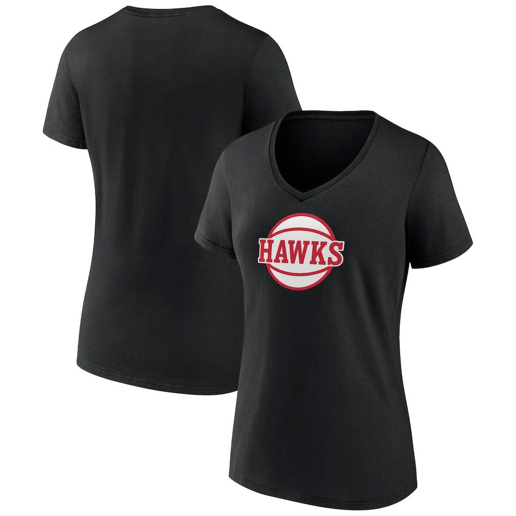 Atlanta Hawks Women's Alternate Logo V-Neck T-Shirt - Black on sale