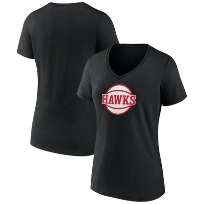 Atlanta Hawks Women's Alternate Logo V-Neck T-Shirt - Black on sale