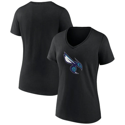 Charlotte Hornets Women's Alternate Logo V-Neck T-Shirt - Black cheap