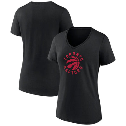 Toronto Raptors Women's Alternate Logo V-Neck T-Shirt - Black shop