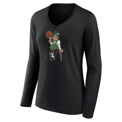 Boston Celtics Women's Alternate Logo V-Neck Long Sleeve T-Shirt - Black shop