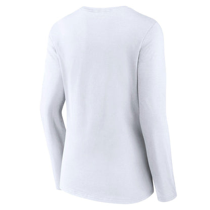 Portland Trail Blazers Women's Alternate Logo V-Neck Long Sleeve T-Shirt - White for sale