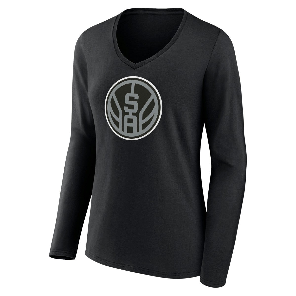 San Antonio Spurs Women's Alternate Logo V-Neck Long Sleeve T-Shirt - Black discount