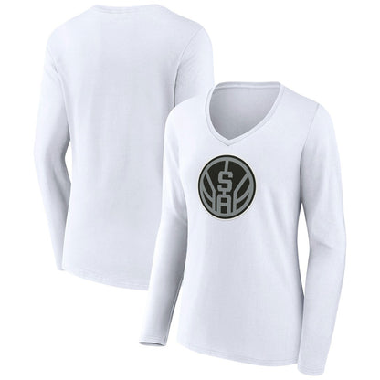 San Antonio Spurs Women's Alternate Logo V-Neck Long Sleeve T-Shirt - White online