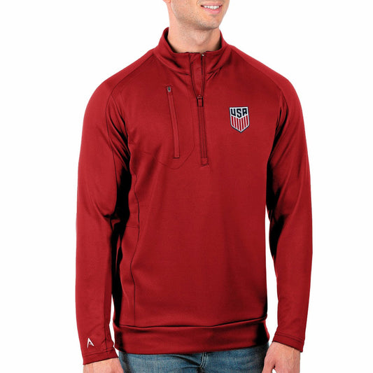 USMNT Antigua Generation Quarter-Zip Top - Red sale
