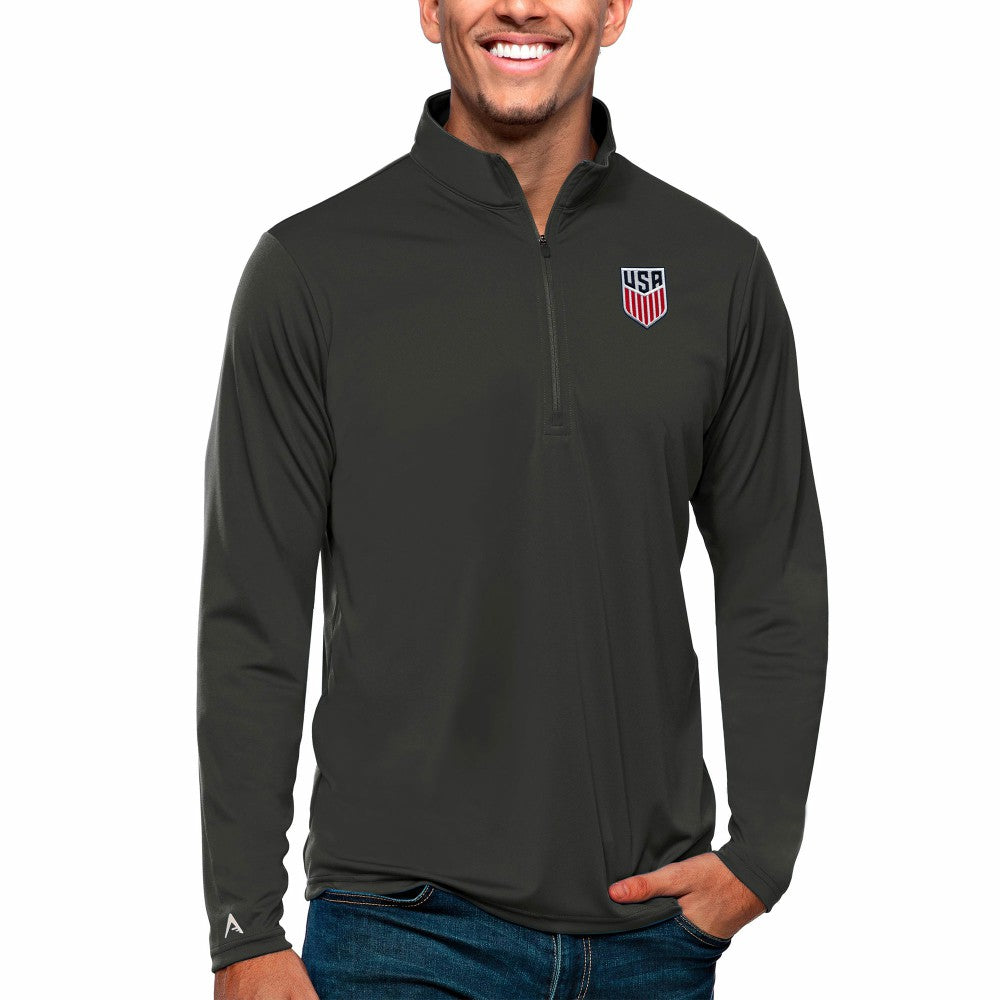 USMNT Antigua Tribute Quarter-Zip Pullover Top - Charcoal outlet
