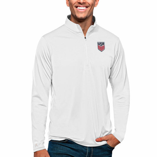 USMNT Antigua Tribute Quarter-Zip Pullover Top - White online