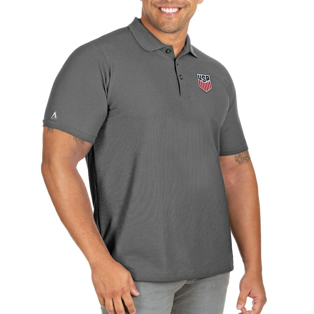 USMNT Antigua Legacy Pique Big & Tall Polo - Charcoal online