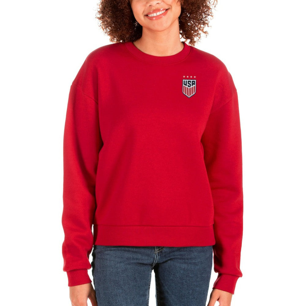 USWNT Antigua Women's Victory Crewneck Pullover Sweatshirt - Red outlet
