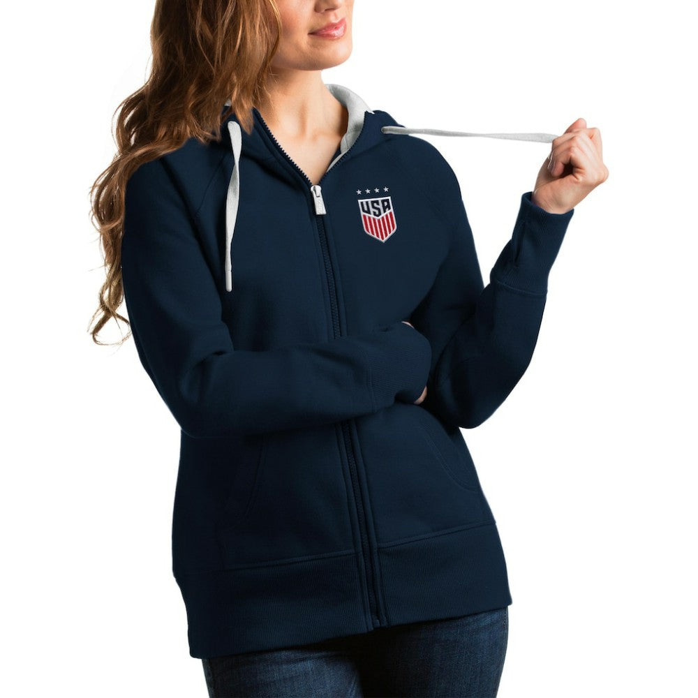 USWNT Antigua Women's Victory Full-Zip Hoodie - Navy for sale