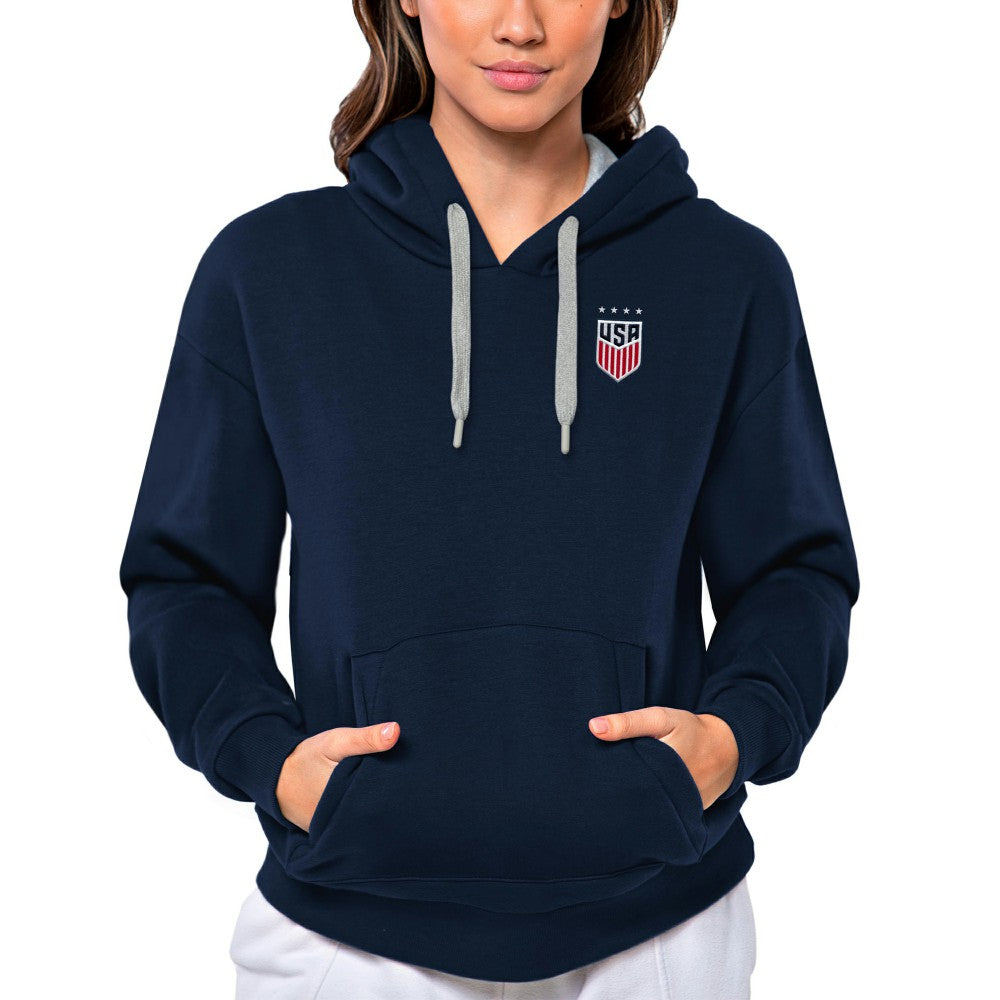 USWNT Antigua Women's Victory Pullover Hoodie - Navy for sale