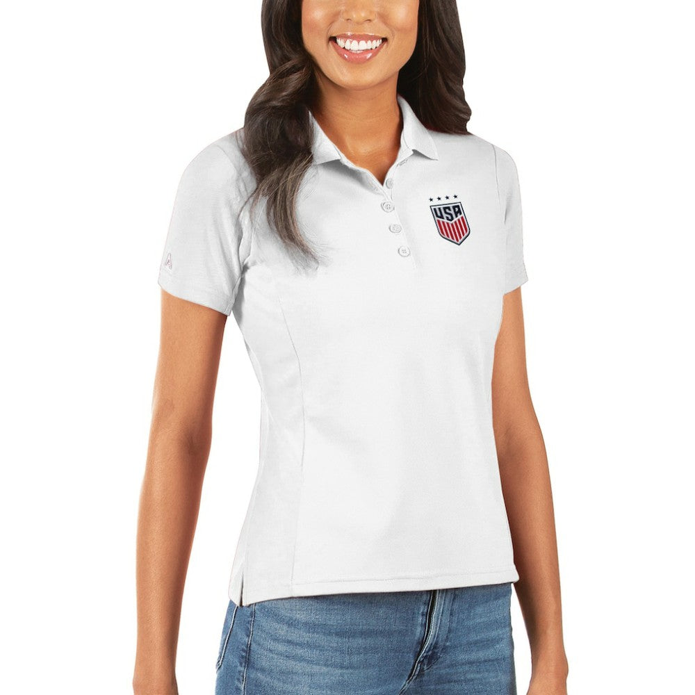 USWNT Antigua Women's Legacy Pique Polo - White for sale