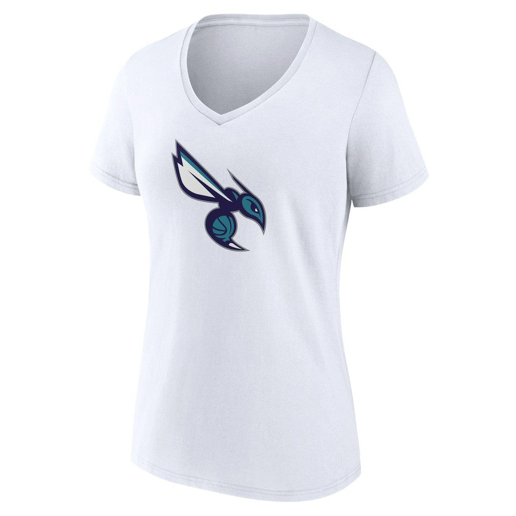 Charlotte Hornets Women's Alternate Logo V-Neck T-Shirt - White shop