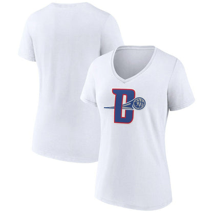 Detroit Pistons Women's Alternate Logo V-Neck T-Shirt sale - White outlet