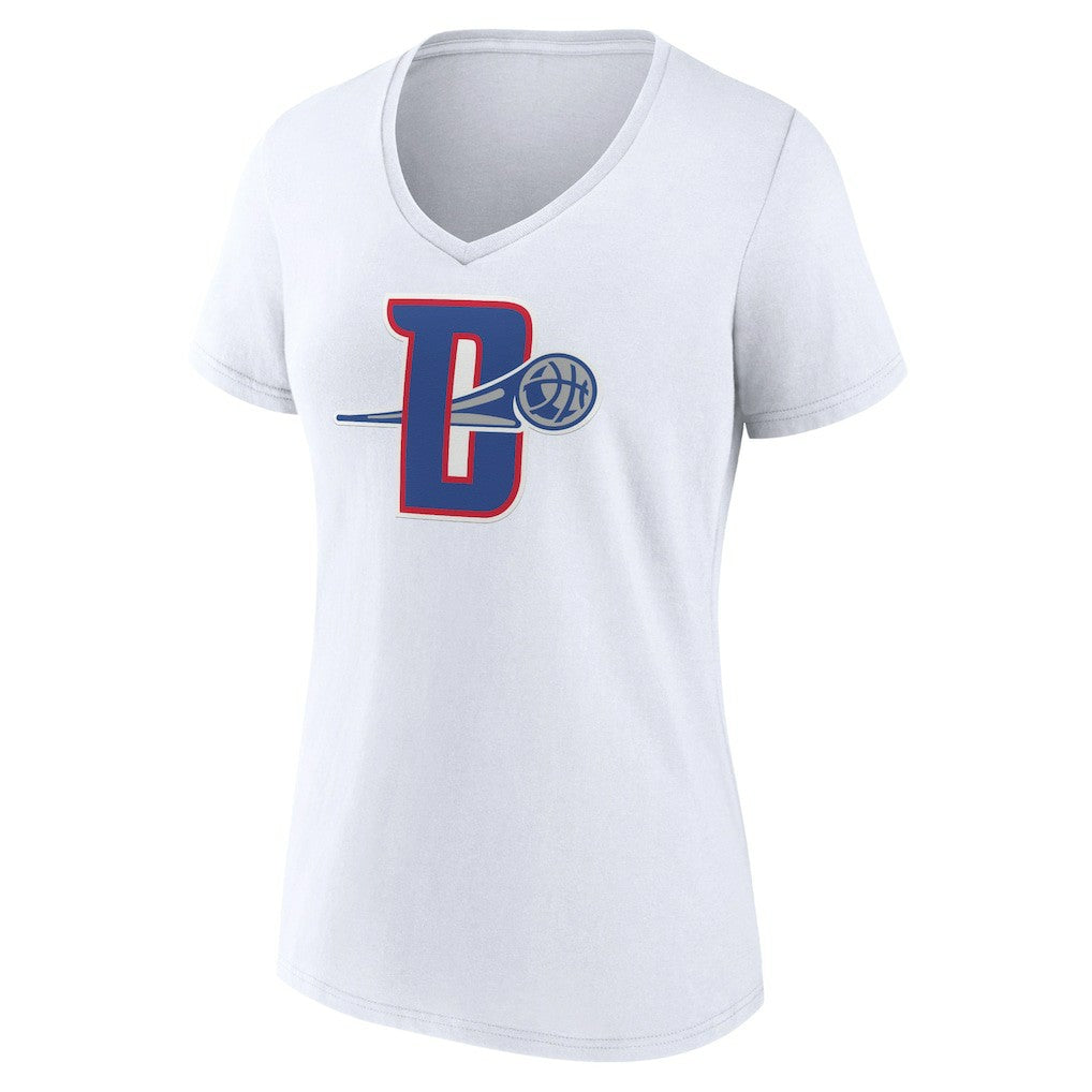 Detroit Pistons Women's Alternate Logo V-Neck T-Shirt sale - White outlet