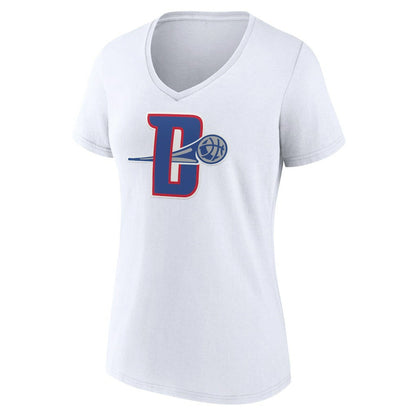 Detroit Pistons Women's Alternate Logo V-Neck T-Shirt sale - White outlet