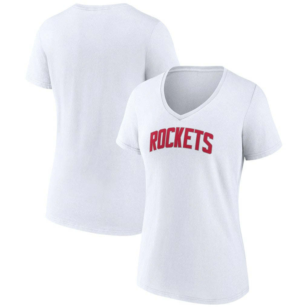 Houston Rockets Women's Alternate Logo V-Neck T-Shirt - White cheap