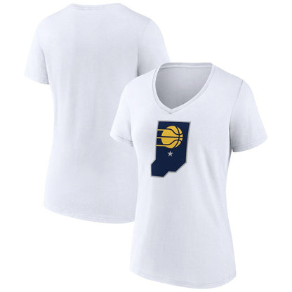 Indiana Pacers Women's Alternate Logo V-Neck T-Shirt - White for sale