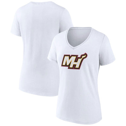 Miami Heat Women's Alternate Logo V-Neck T-Shirt - White discount