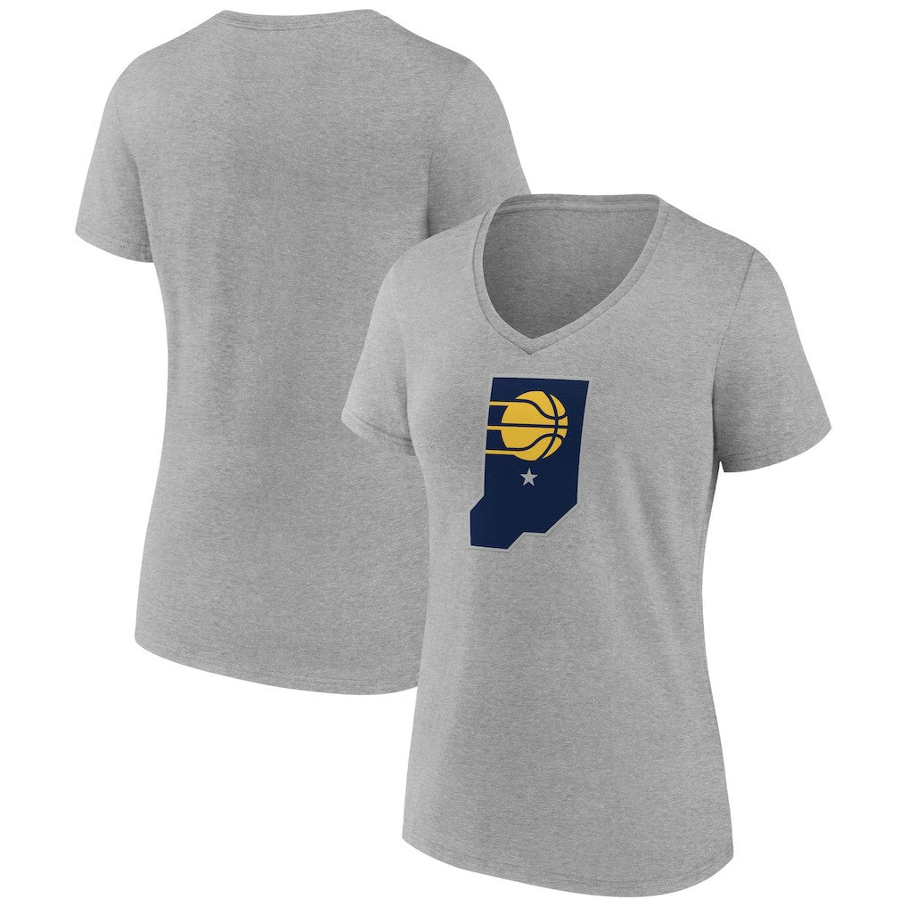 Indiana Pacers Women's Alternate Logo V-Neck T-Shirt - Heather Gray cheap