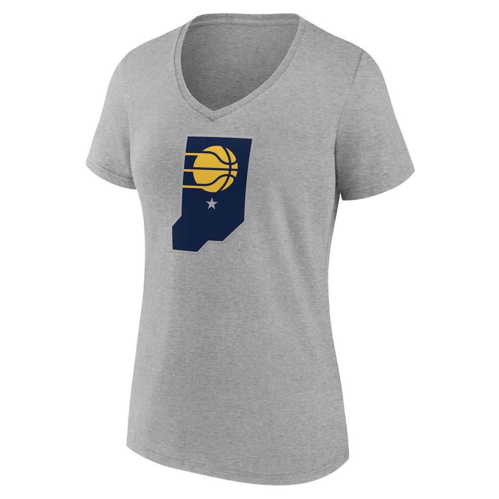 Indiana Pacers Women's Alternate Logo V-Neck T-Shirt - Heather Gray cheap