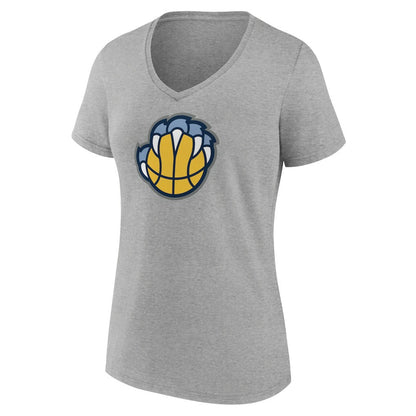 Memphis Grizzlies Women's Alternate Logo V-Neck T-Shirt - Heather Gray on sale