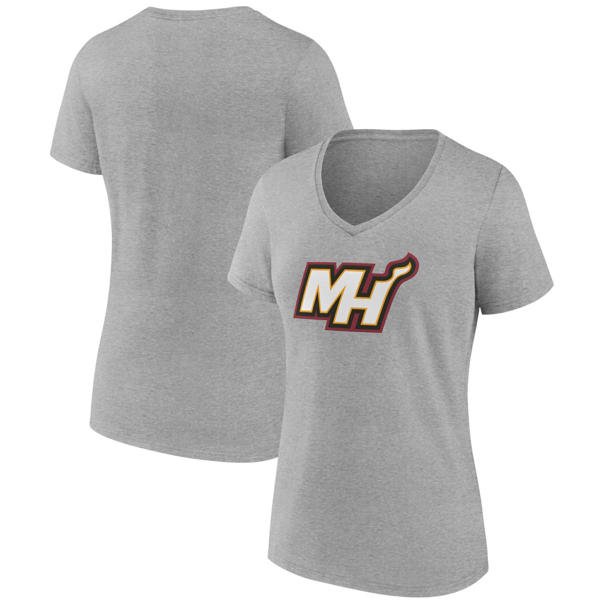 Miami Heat Women's Alternate Logo V-Neck T-Shirt - Heather Gray outlet