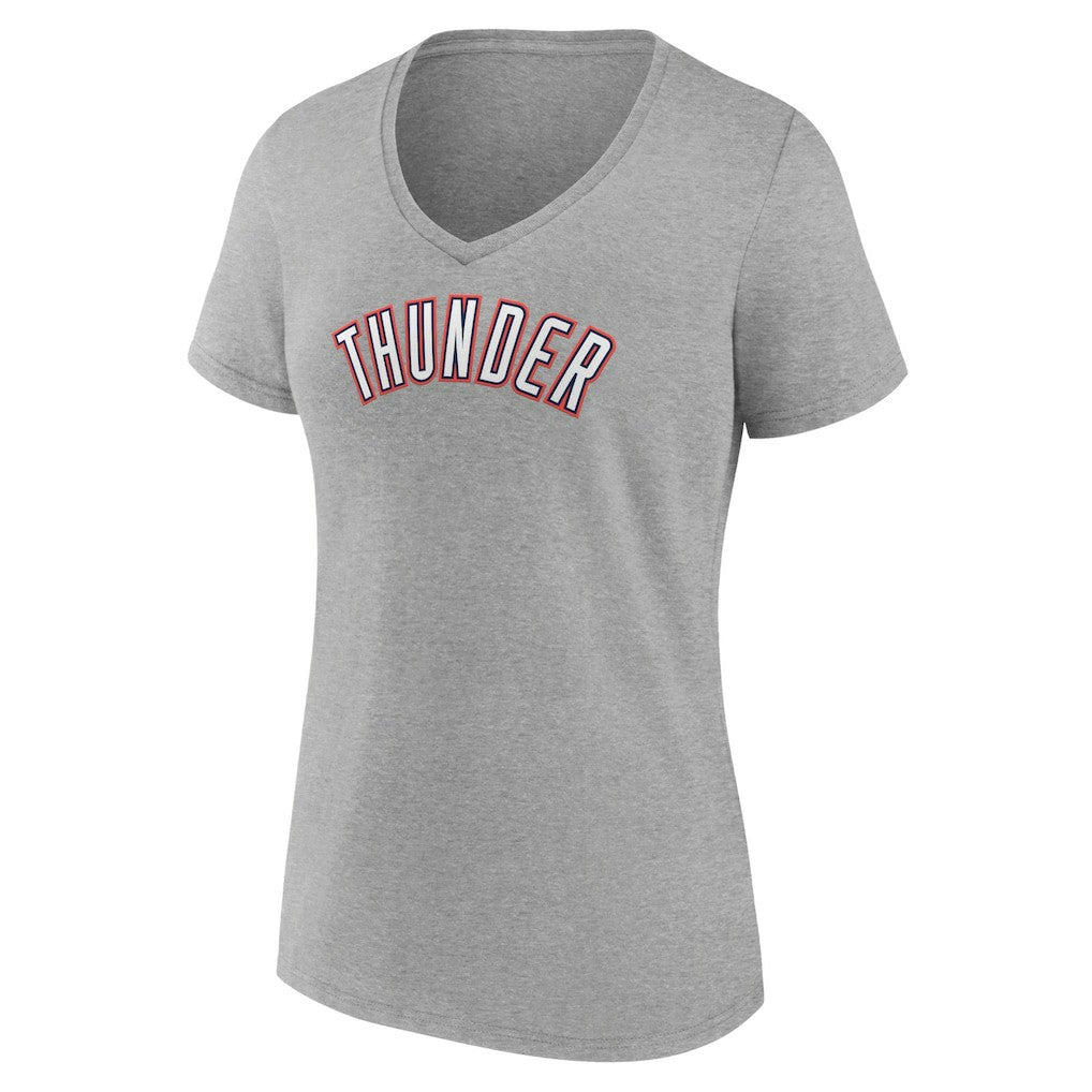 Oklahoma City Thunder Women's Alternate Logo V-Neck T-Shirt - Heather Gray shop