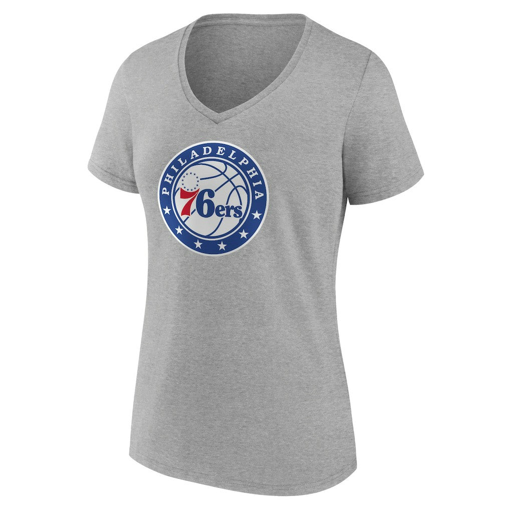 Philadelphia 76ers Women's Alternate Logo V-Neck T-Shirt - Heather Gray cheap