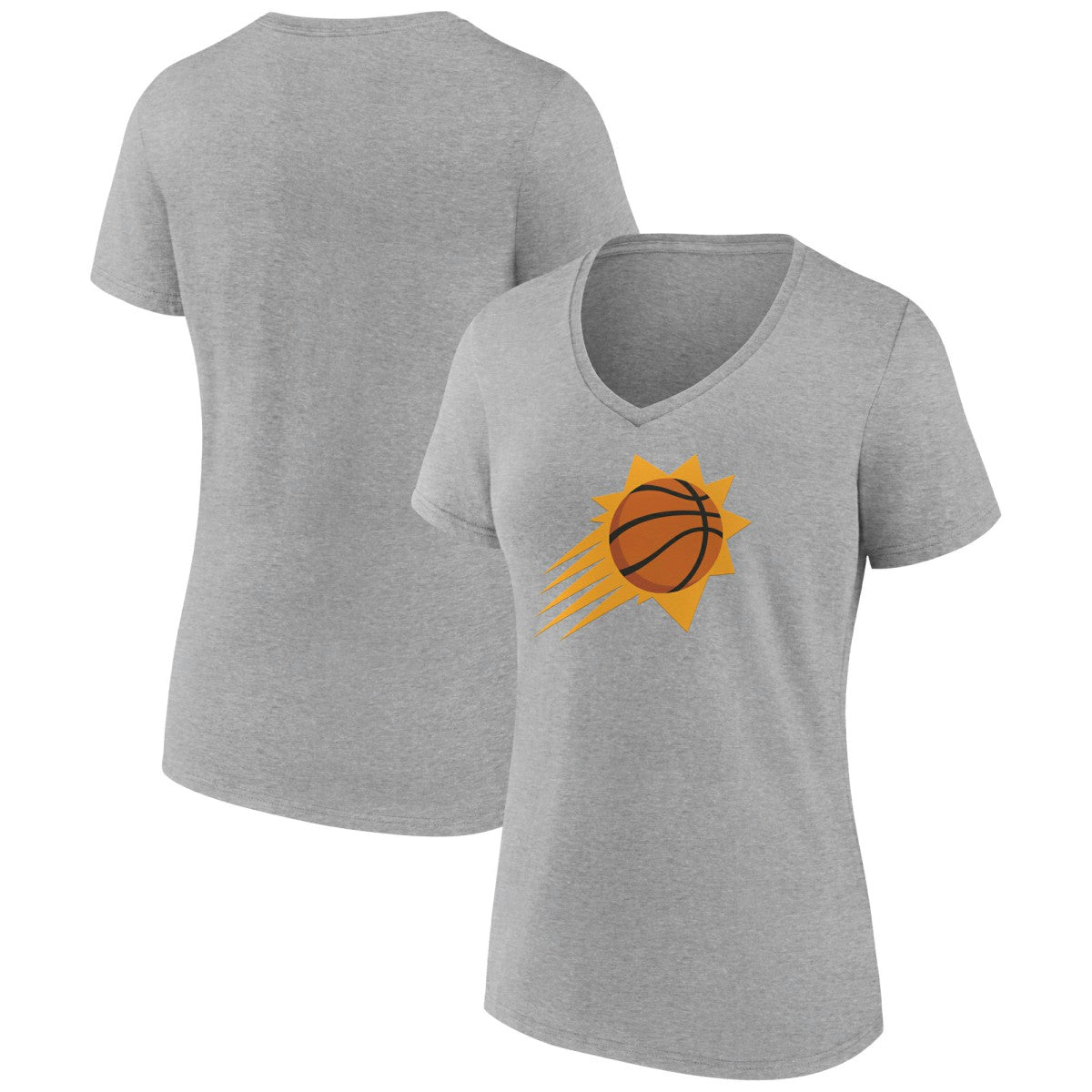 Phoenix Suns Women's Alternate Logo V-Neck T-Shirt - Heather Gray for sale