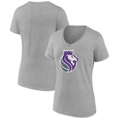 Sacramento Kings Women's Alternate Logo V-Neck T-Shirt - Heather Gray for sale