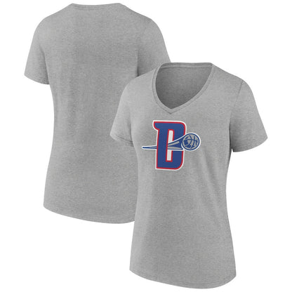 Detroit Pistons Women's Alternate Logo V-Neck T-Shirt sale - Gray on sale