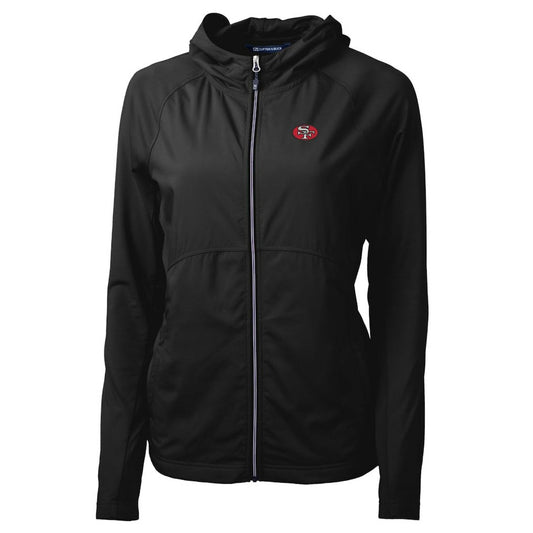 San Francisco 49ers Cutter & Buck Women's Throwback Logo Adapt Eco Knit Hybrid Recycled Full-Zip Hoodie - Black discount