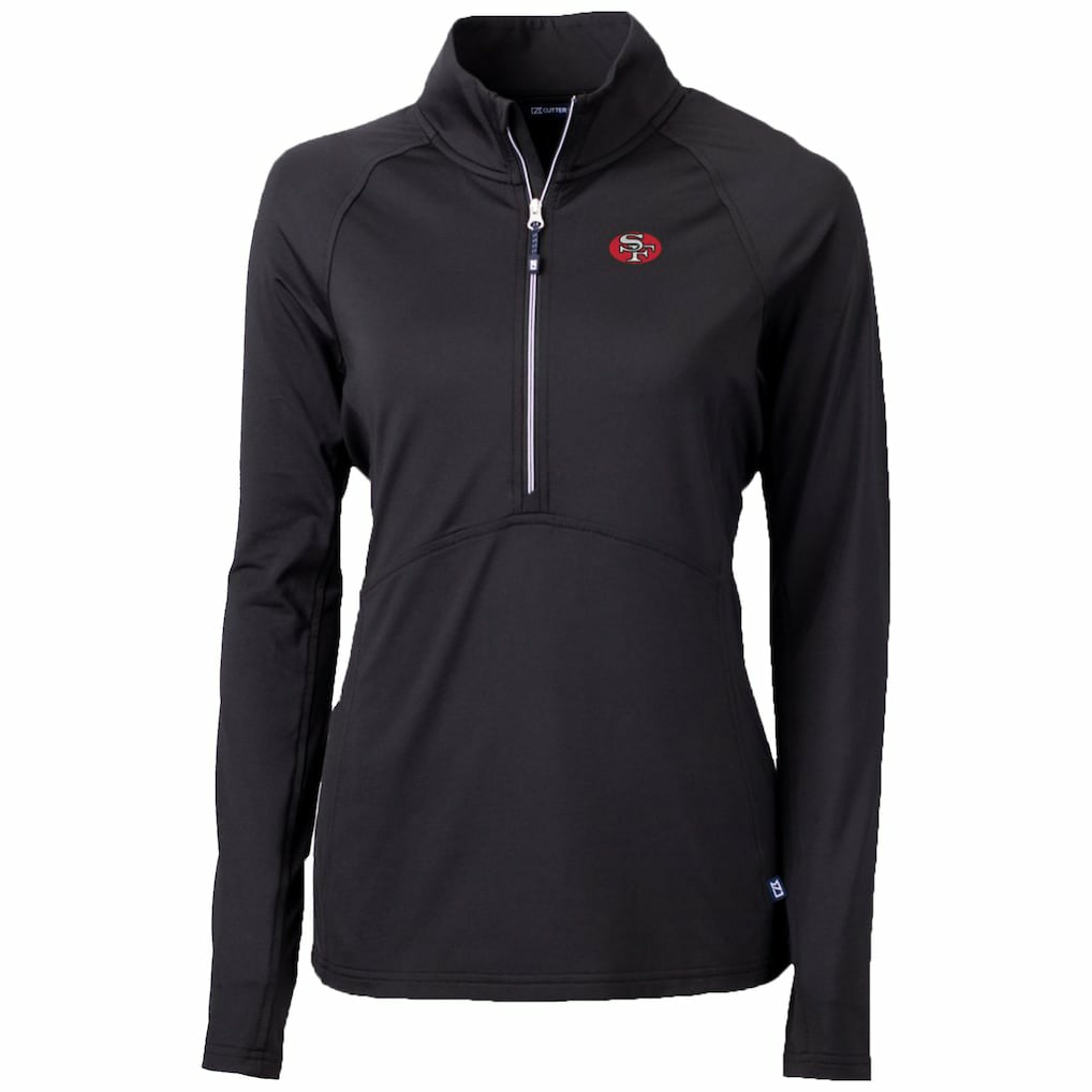San Francisco 49ers Cutter & Buck Women's Throwback Logo Adapt Eco Knit Stretch Recycled Half-Zip Pullover Top - Black discount
