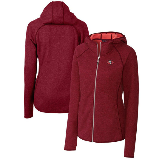 San Francisco 49ers Cutter & Buck Women's Throwback Logo Mainsail Full-Zip Jacket - Scarlet on sale