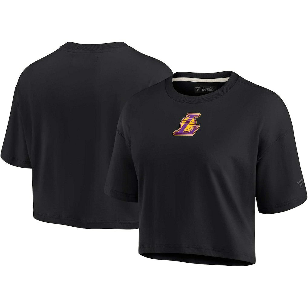 Los Angeles Lakers Women's Elements Super Soft Boxy Cropped T-Shirt - Black | Fanatics on sale