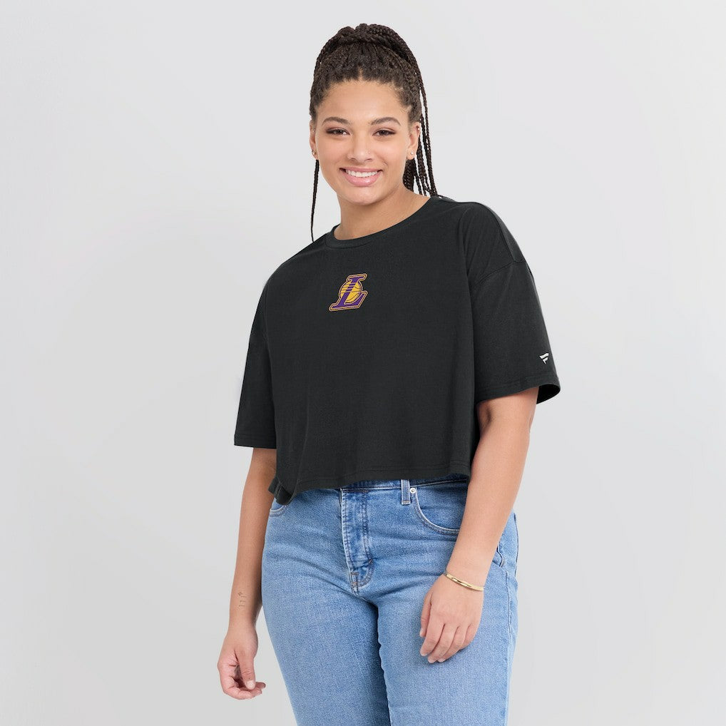 Los Angeles Lakers Women's Elements Super Soft Boxy Cropped T-Shirt - Black | Fanatics on sale