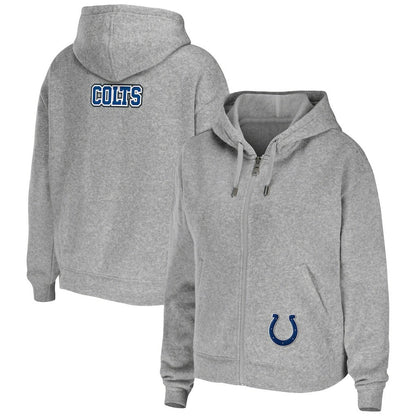 Indianapolis Colts WEAR by Erin Andrews Women's Team Full-Zip Hoodie - Heathered Gray discount