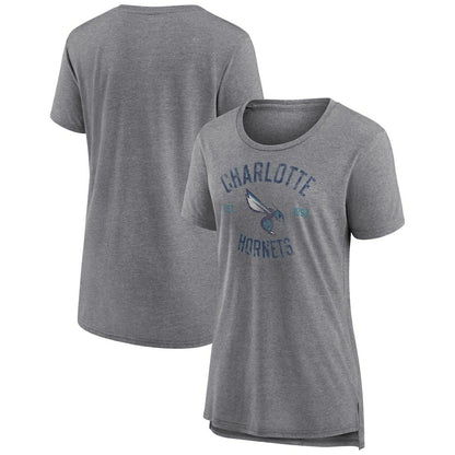 Charlotte Hornets Women's Heritage Tri-Blend T-Shirt - Heather Gray cheap