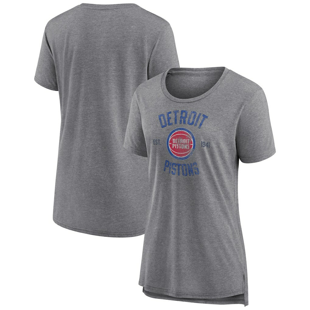 Detroit Pistons Women's Heritage Tri-Blend T-Shirt sale - Heather Gray on sale
