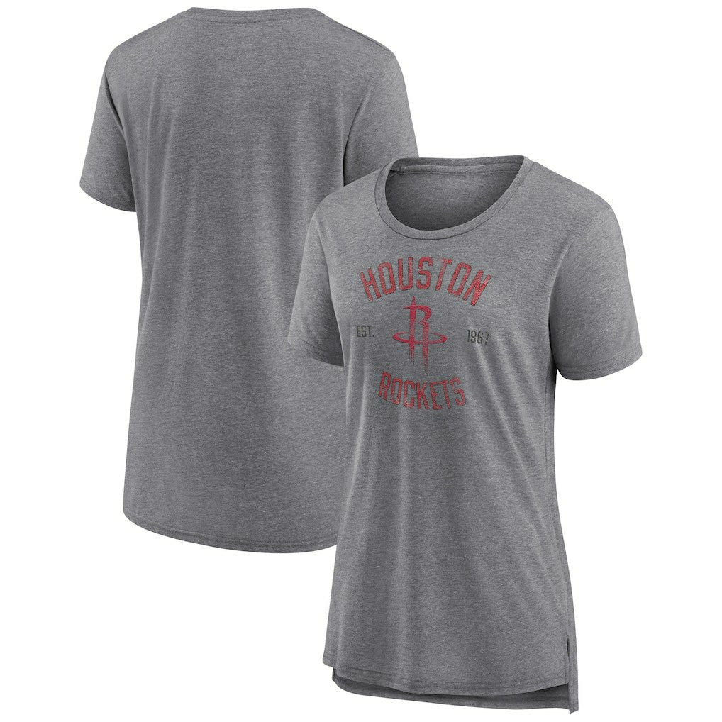 Houston Rockets Women's Heritage Tri-Blend T-Shirt - Heather Gray shop