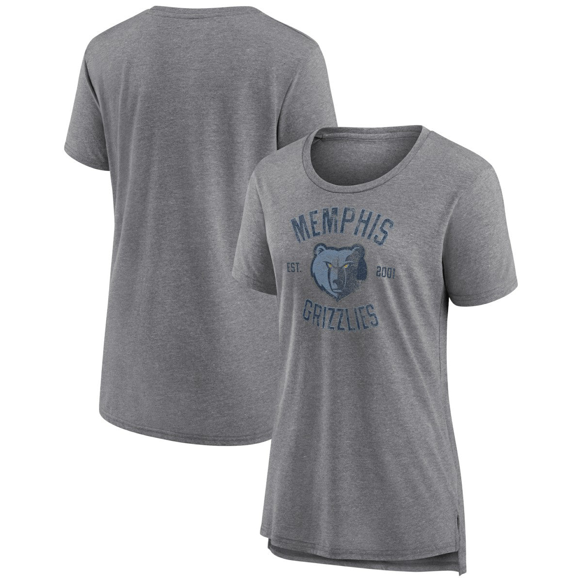 Memphis Grizzlies Women's Heritage Tri-Blend T-Shirt - Heather Gray for sale